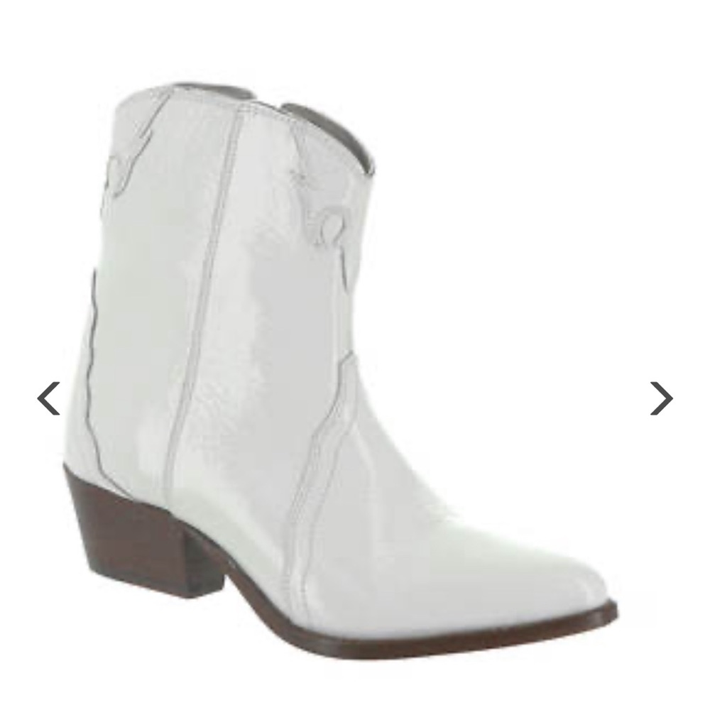 Free People New Frontier Western Boot Women 9.5 white patent leather